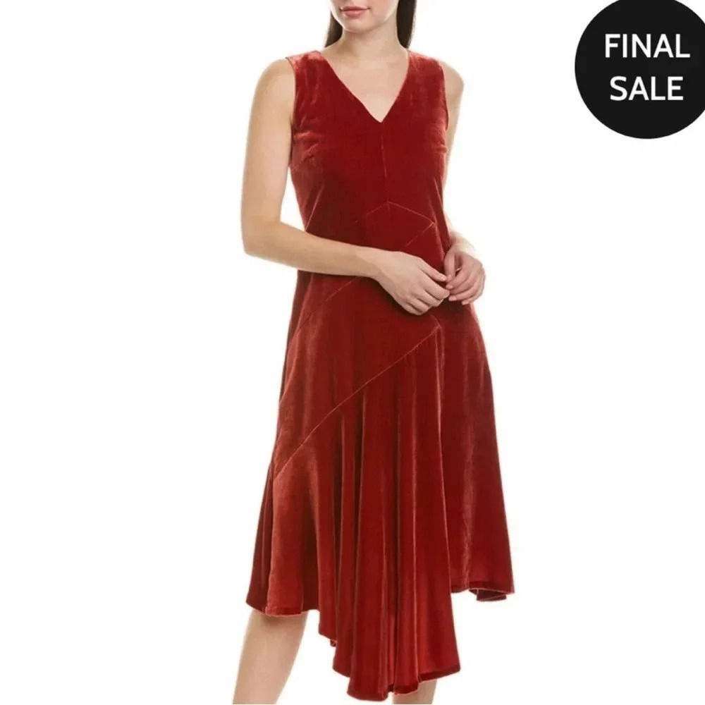 Lafayette 148 New York velvet asymmetrical dress size 6
